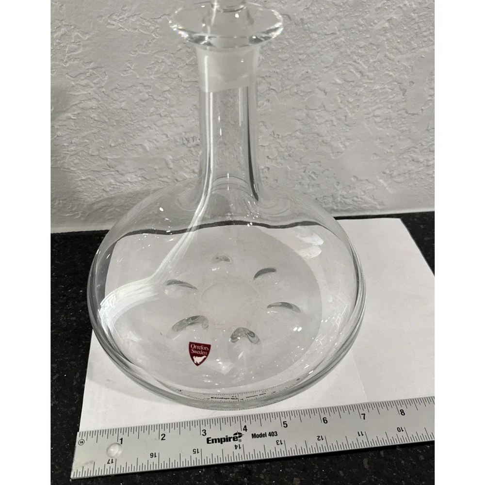 Orrefors Of Sweden Ships Decanter NL 4200- 73 Engraved Designed By Nils Landberg